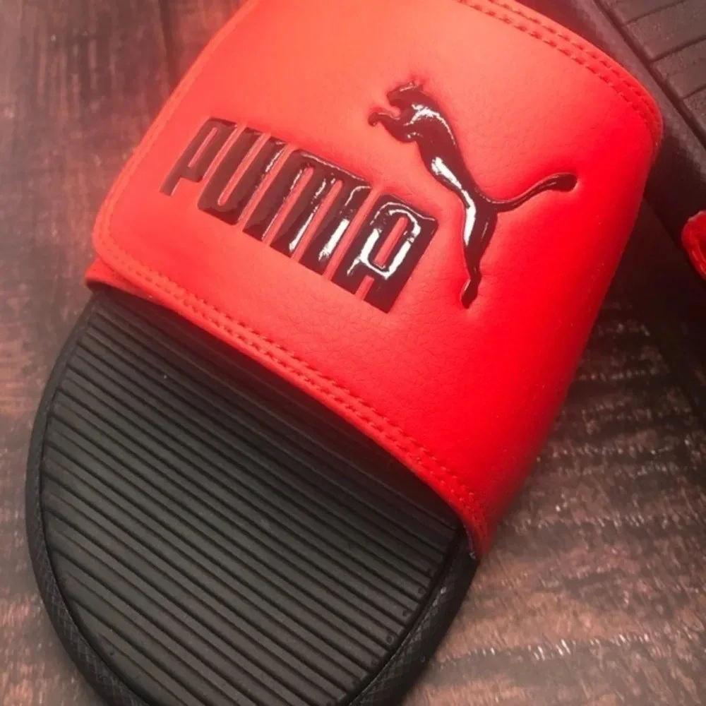 NWT Puma red and black slides  activewear sporty streetwear